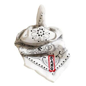 Embroidered BANG Western Star Bandana | White | Tribute to Bey